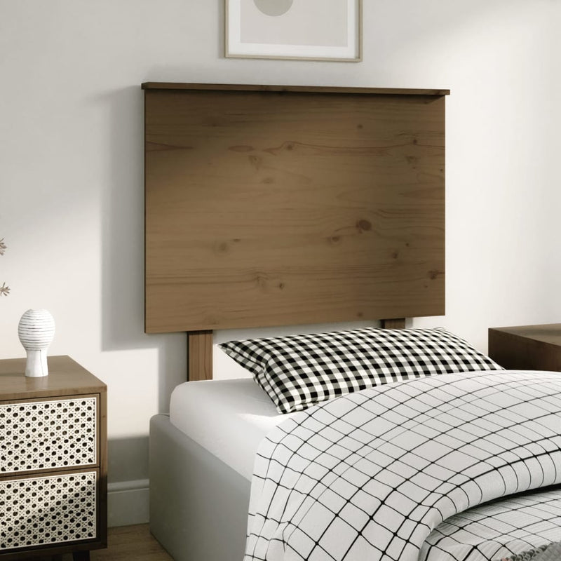 vidaXL mézbarna tömör fenyőfa ágyfejtámla 79x6x82,5 cm