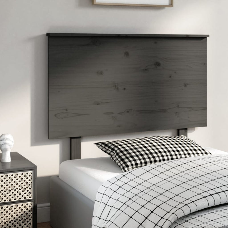 vidaXL szürke tömör fenyőfa ágyfejtámla 104x6x82,5 cm