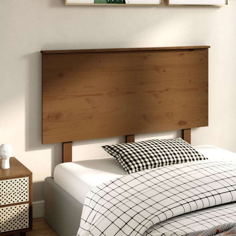 vidaXL mézbarna tömör fenyőfa ágyfejtámla 124x6x82,5 cm