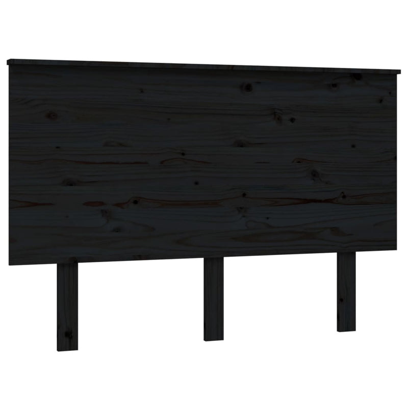 vidaXL fekete tömör fenyőfa ágyfejtámla 124x6x82,5 cm