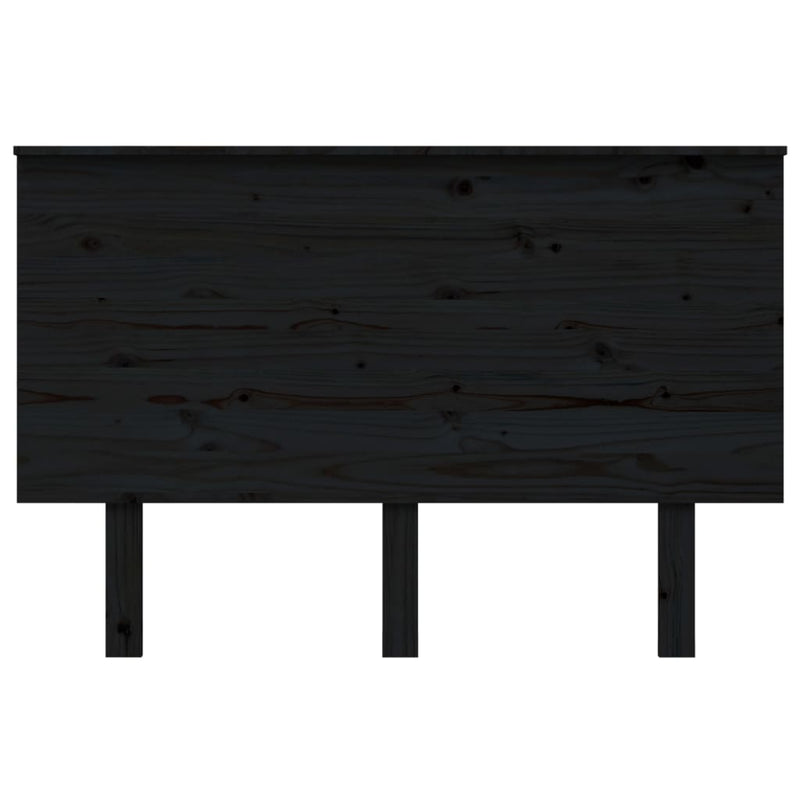 vidaXL fekete tömör fenyőfa ágyfejtámla 124x6x82,5 cm