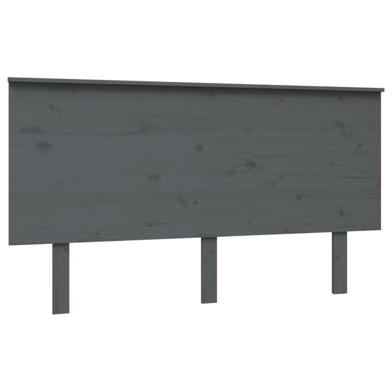 vidaXL szürke tömör fenyőfa ágyfejtámla 144x6x82,5 cm