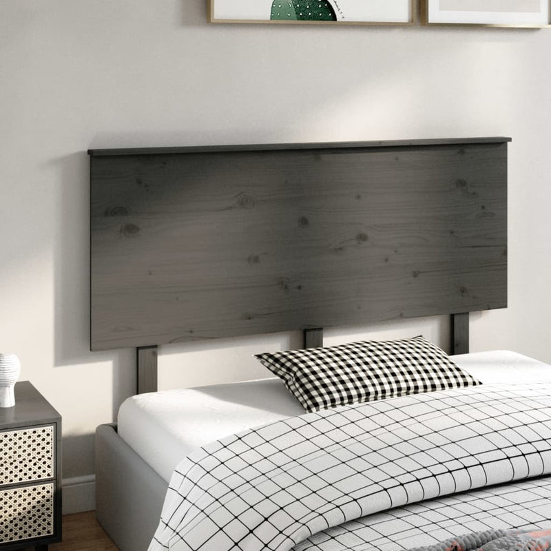 vidaXL szürke tömör fenyőfa ágyfejtámla 144x6x82,5 cm
