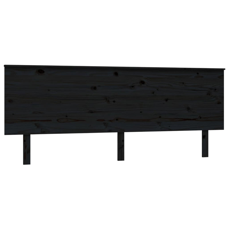 vidaXL fekete tömör fenyőfa ágyfejtámla 204x6x82,5 cm