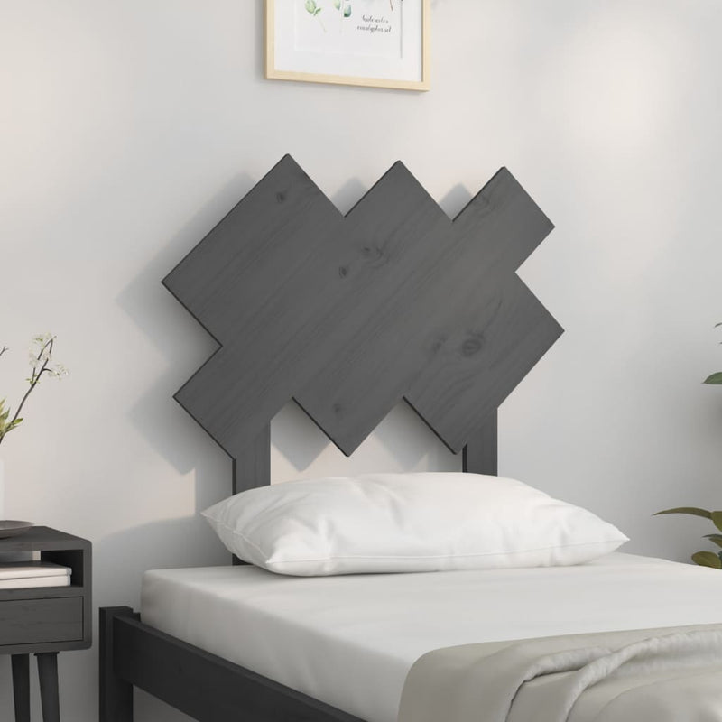 vidaXL szürke tömör fenyőfa ágyfejtámla 72,5x3x81 cm