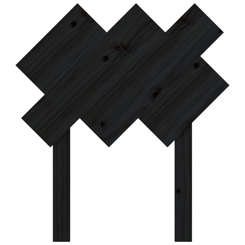vidaXL fekete tömör fenyőfa ágyfejtámla 72,5x3x81 cm