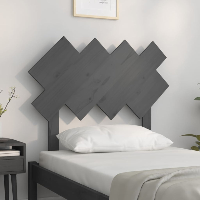 vidaXL szürke tömör fenyőfa ágyfejtámla 92x3x81 cm
