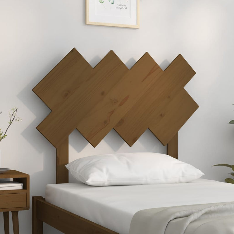 vidaXL mézbarna tömör fenyőfa ágyfejtámla 92x3x81 cm