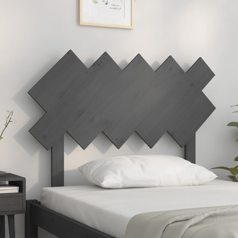 vidaXL szürke tömör fenyőfa ágyfejtámla 104x3x80,5 cm
