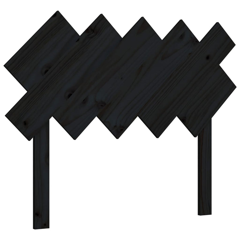 vidaXL fekete tömör fenyőfa ágyfejtámla 104x3x80,5 cm