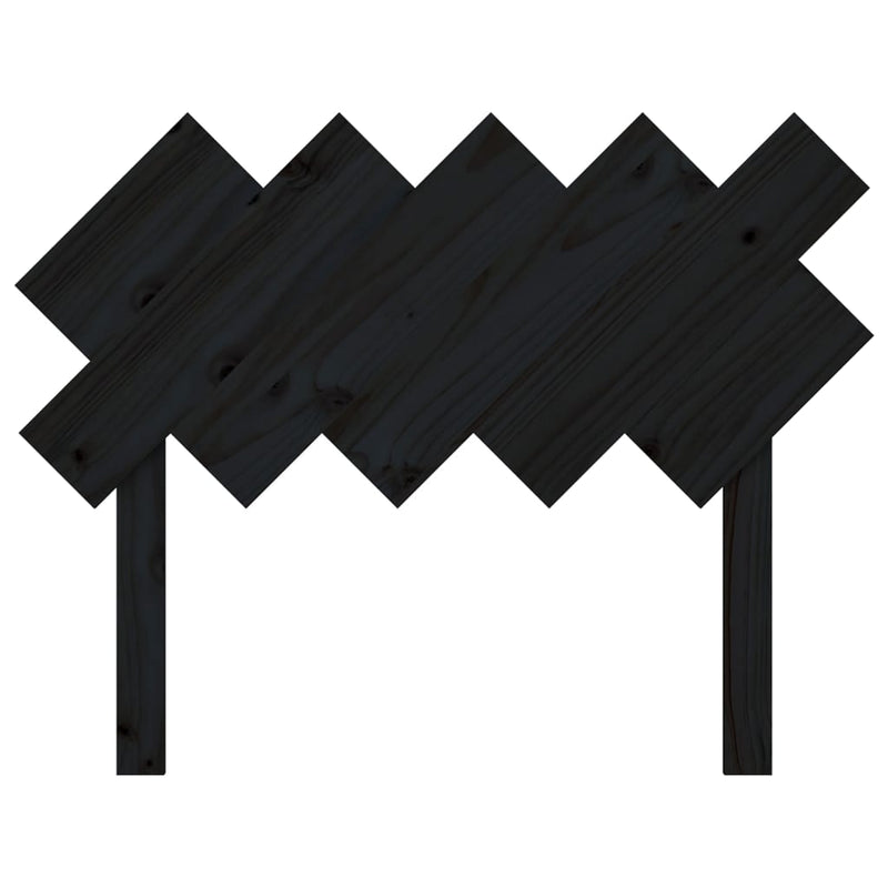 vidaXL fekete tömör fenyőfa ágyfejtámla 104x3x80,5 cm