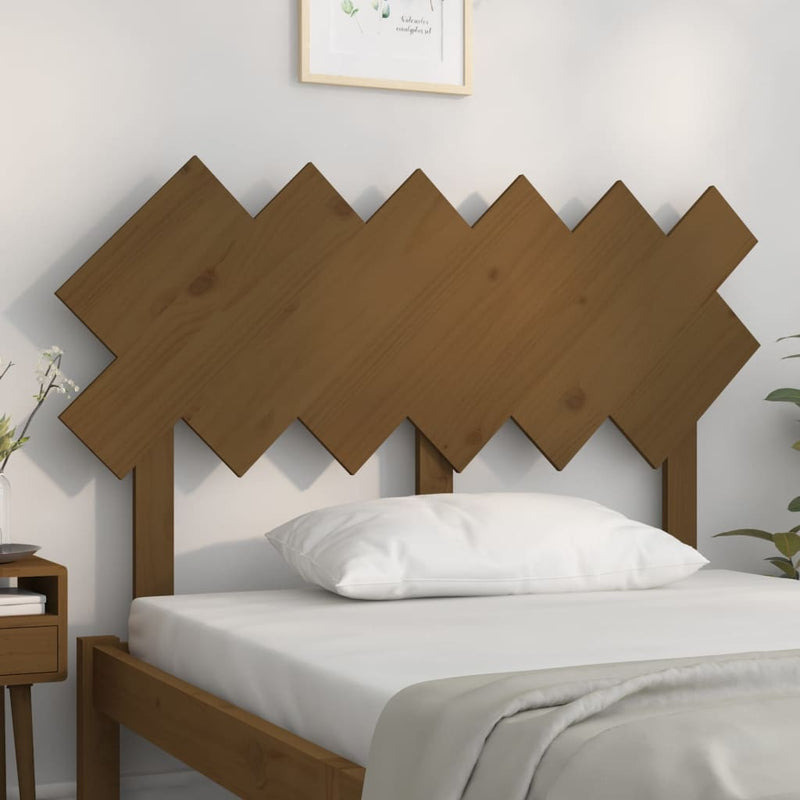 vidaXL mézbarna tömör fenyőfa ágyfejtámla 122,5x3x80,5 cm