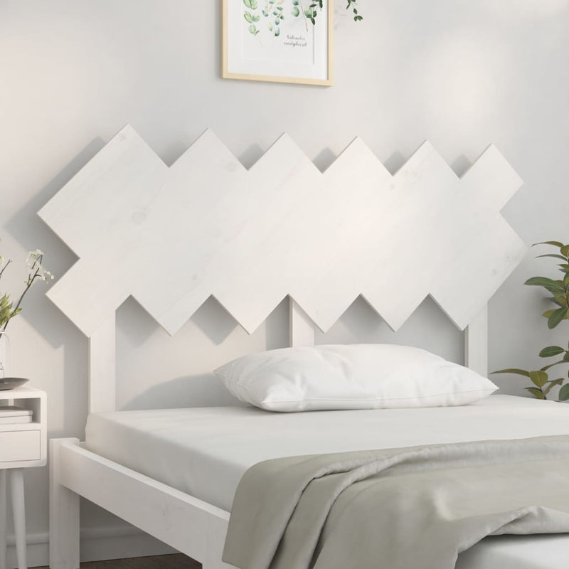 vidaXL fehér tömör fenyőfa ágyfejtámla 132x3x81 cm