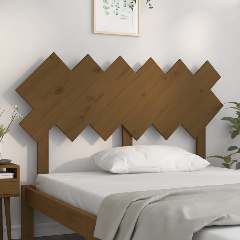 vidaXL mézbarna tömör fenyőfa ágyfejtámla 132x3x81 cm