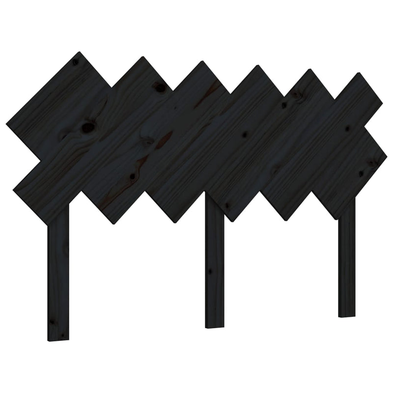 vidaXL fekete tömör fenyőfa ágyfejtámla 132x3x81 cm