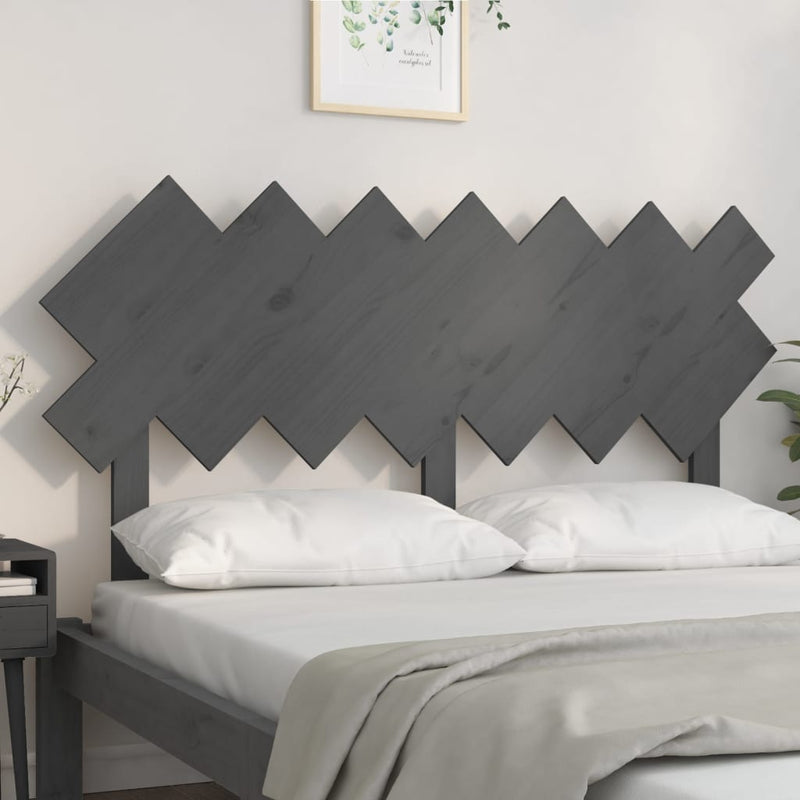 vidaXL szürke tömör fenyőfa ágyfejtámla 141x3x80,5 cm
