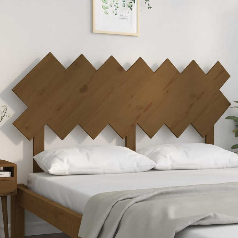 vidaXL mézbarna tömör fenyőfa ágyfejtámla 141x3x80,5 cm