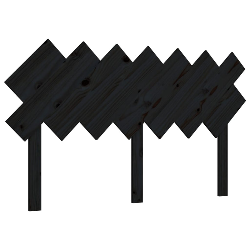 vidaXL fekete tömör fenyőfa ágyfejtámla 141x3x80,5 cm