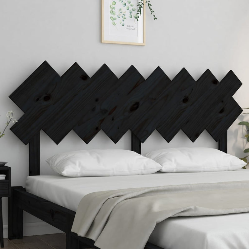 vidaXL fekete tömör fenyőfa ágyfejtámla 159,5x3x80,5 cm
