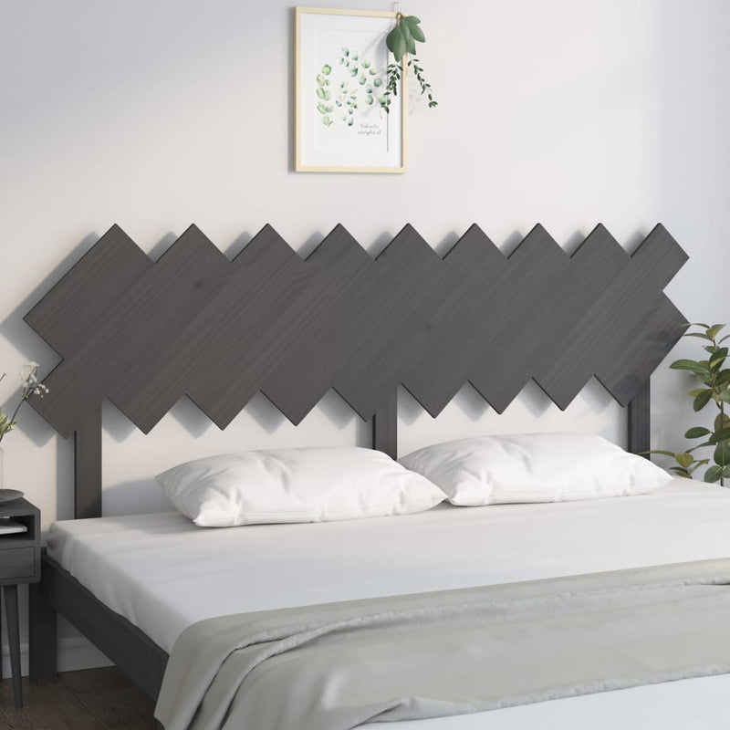 vidaXL szürke tömör fenyőfa ágyfejtámla 141x4x100 cm
