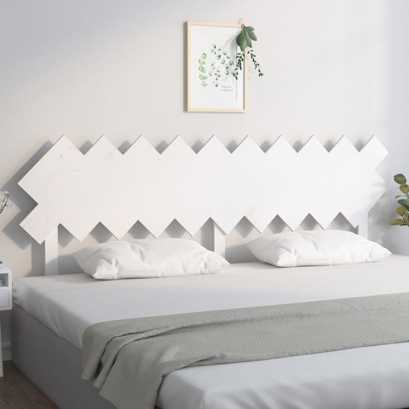 vidaXL fehér tömör fenyőfa ágyfejtámla 196x3x80,5 cm
