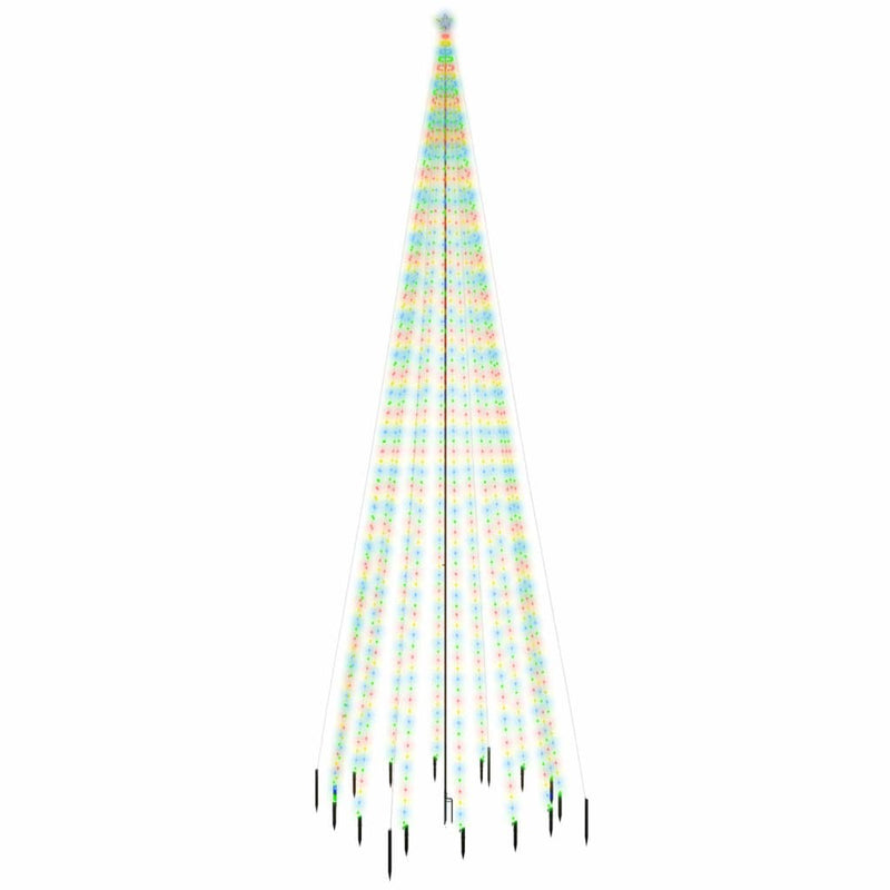 vidaXL karácsonyfa cövekkel 1134 színes LED-del 800 cm