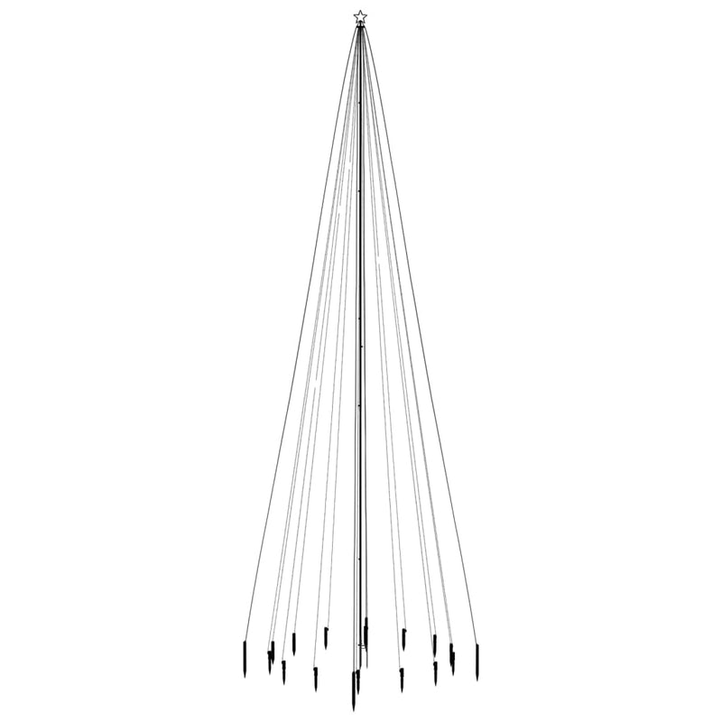 vidaXL karácsonyfa cövekkel 1134 színes LED-del 800 cm