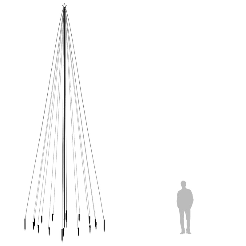 vidaXL karácsonyfa cövekkel 1134 színes LED-del 800 cm
