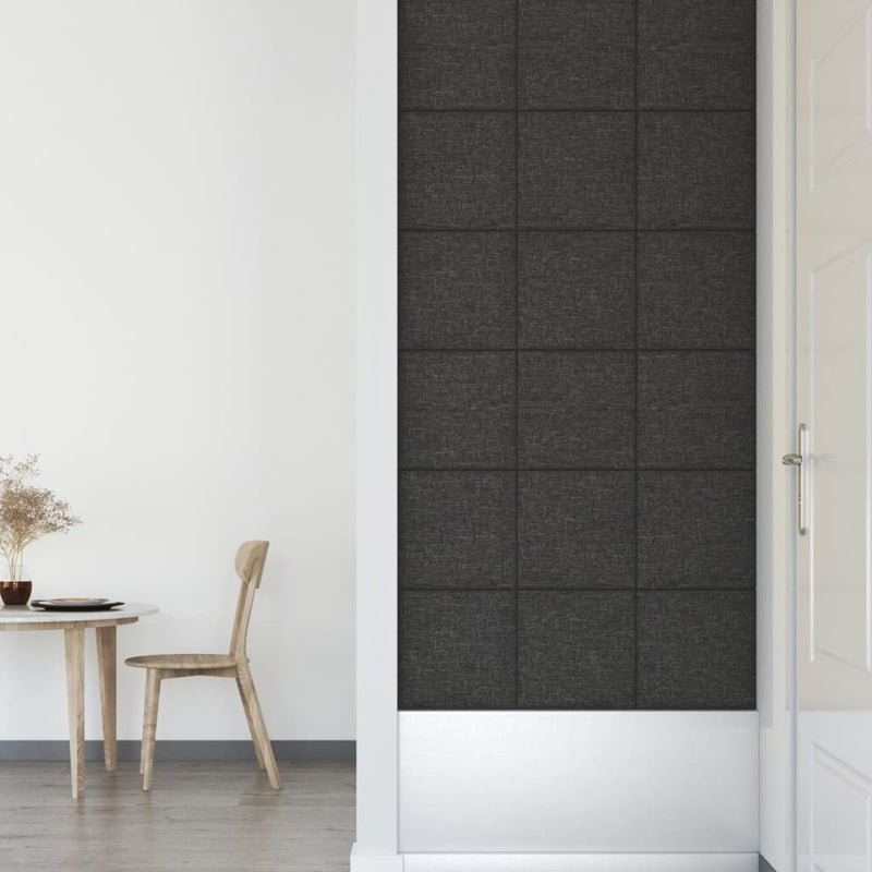 vidaXL 12 db sötétszürke szövet fali panel 30 x 30 cm 1,08 m²