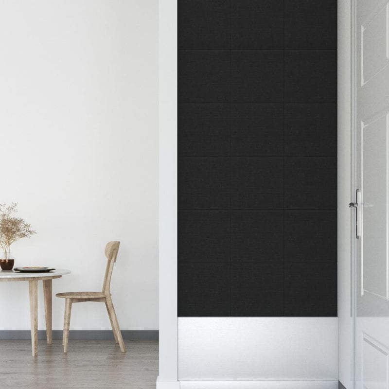 vidaXL 12 db fekete szövet fali panel 30 x 30 cm 1,08 m²