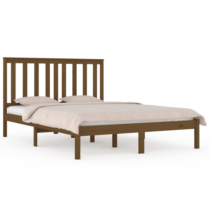 vidaXL mézbarna tömör fenyőfa ágykeret 200x200 cm