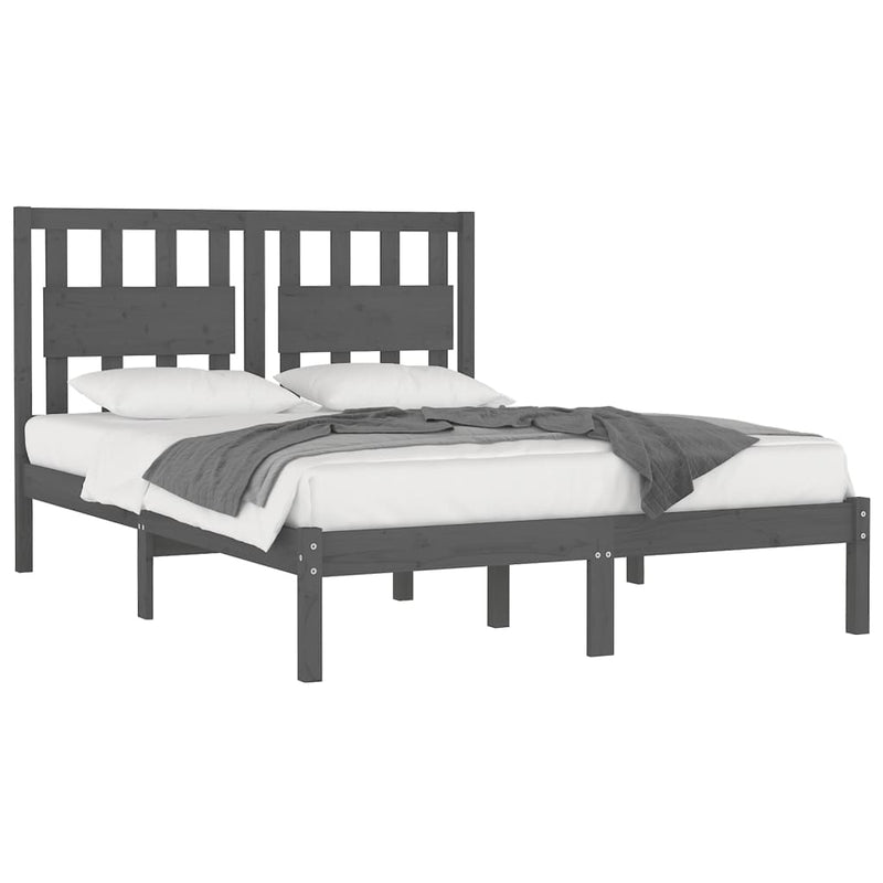 vidaXL szürke tömör fenyőfa ágykeret 200x200 cm