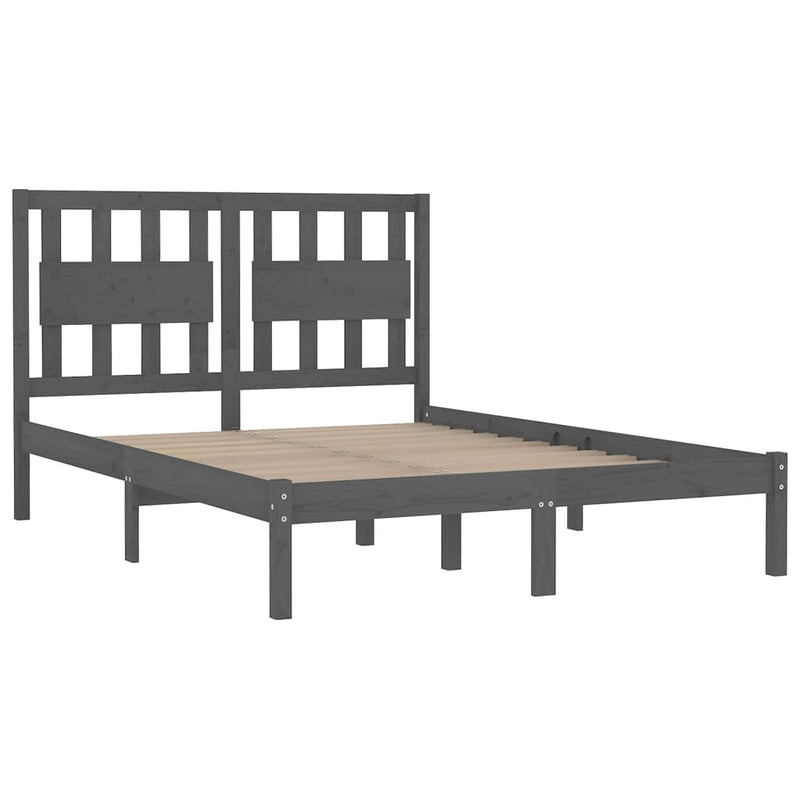 vidaXL szürke tömör fenyőfa ágykeret 200x200 cm