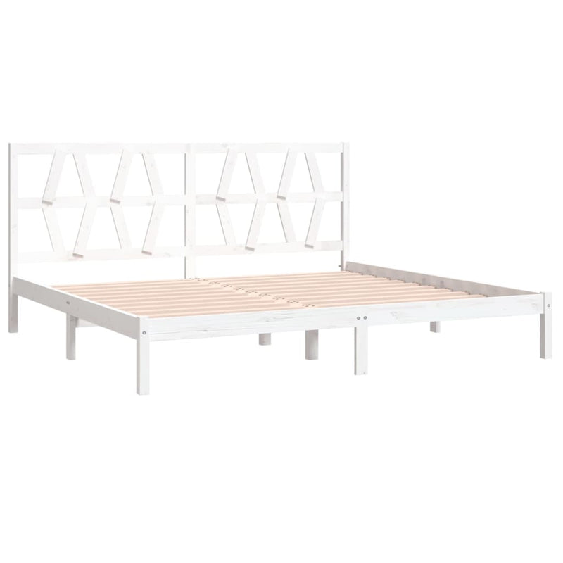 vidaXL fehér tömör fenyőfa ágykeret 200x200 cm
