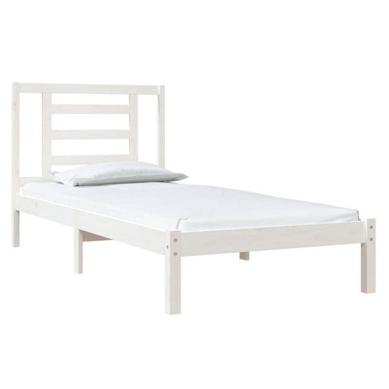 vidaXL fehér tömör fenyőfa ágy matrac nélkül 100 x 200 cm