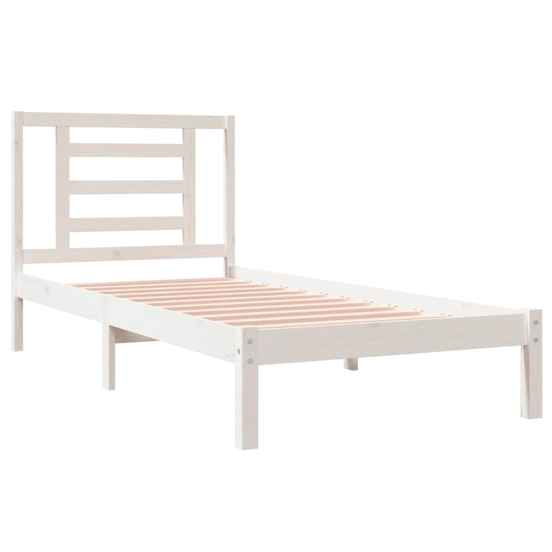 vidaXL fehér tömör fenyőfa ágy matrac nélkül 100 x 200 cm