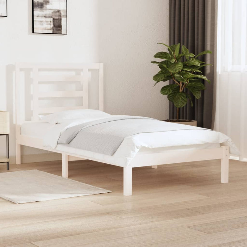 vidaXL fehér tömör fenyőfa ágy matrac nélkül 100 x 200 cm