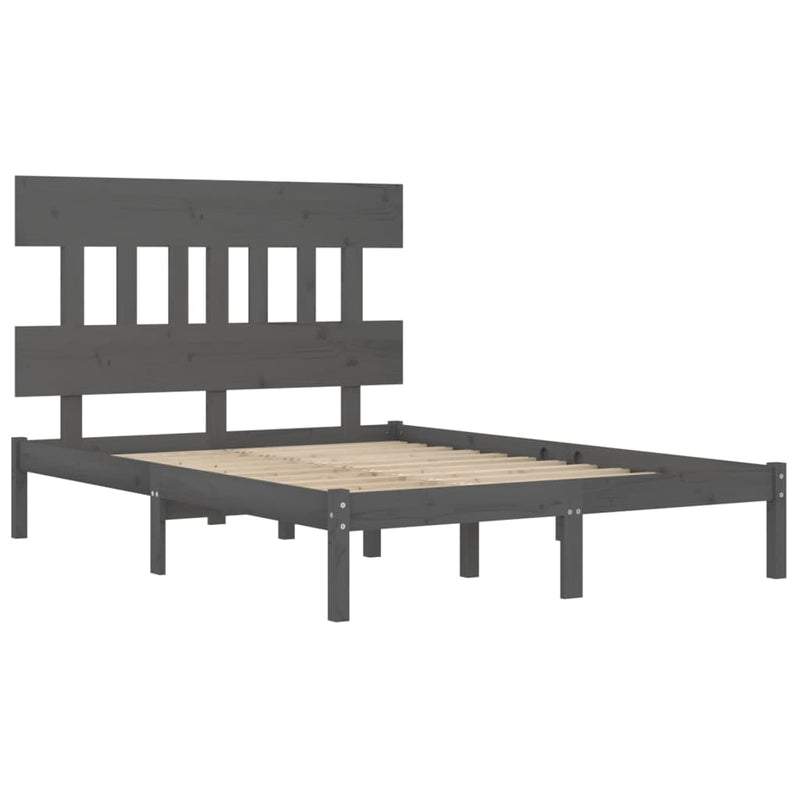 vidaXL szürke tömör fa ágykeret 200 x 200 cm