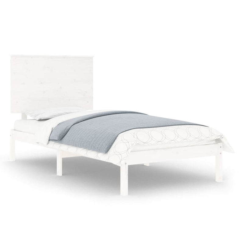 vidaXL fehér tömör fenyőfa ágy matrac nélkül 90 x 200 cm