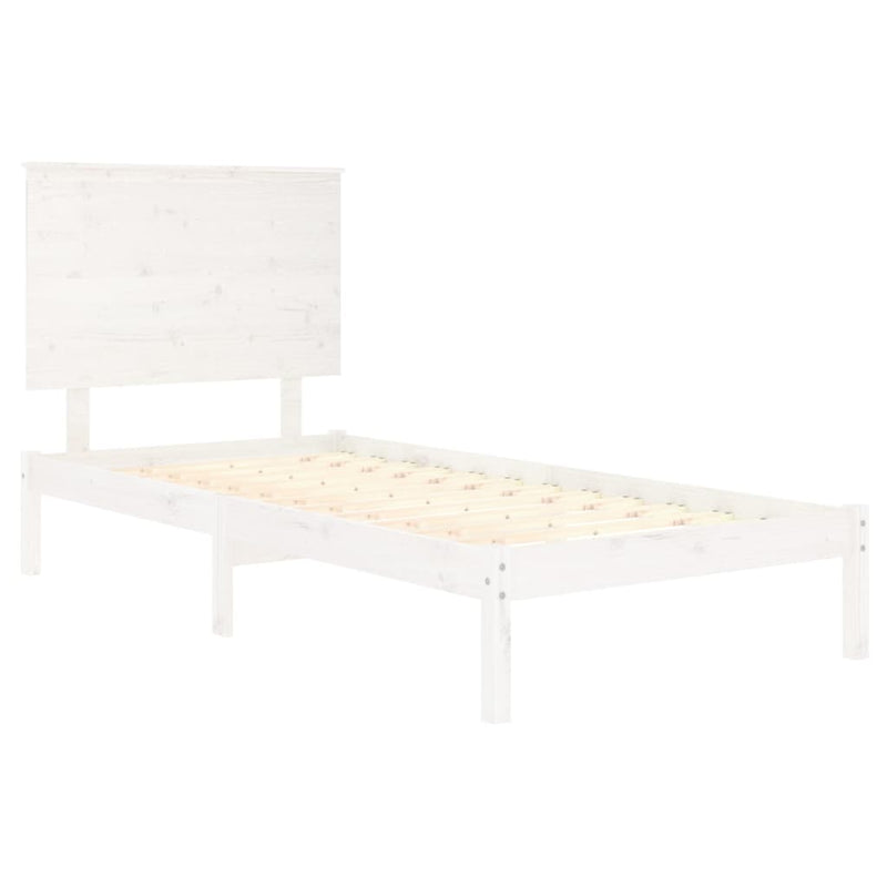 vidaXL fehér tömör fenyőfa ágy matrac nélkül 90 x 200 cm