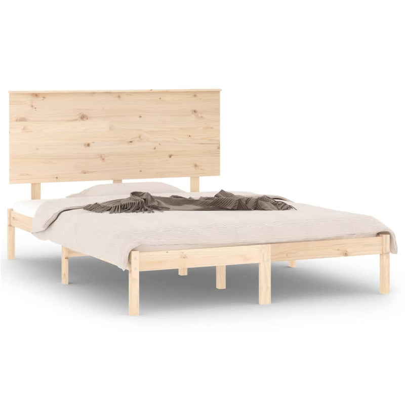 vidaXL tömör fenyőfa ágykeret ágy matrac nélkül 120 x 200 cm