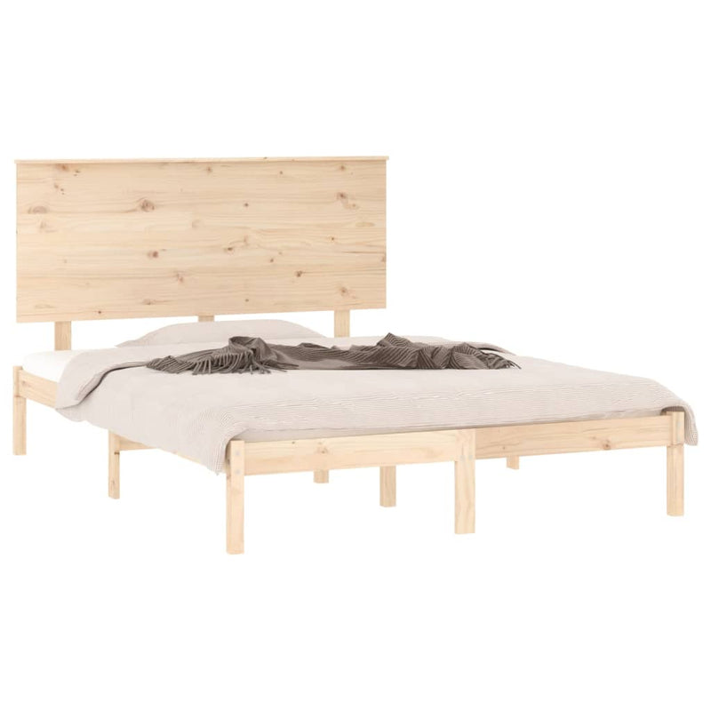 vidaXL tömör fenyőfa ágykeret ágy matrac nélkül 120 x 200 cm