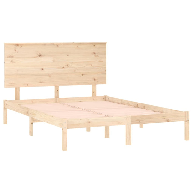 vidaXL tömör fenyőfa ágykeret ágy matrac nélkül 120 x 200 cm