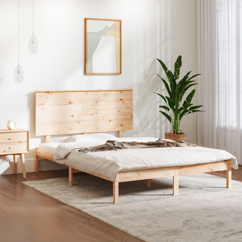 vidaXL tömör fenyőfa ágykeret ágy matrac nélkül 120 x 200 cm