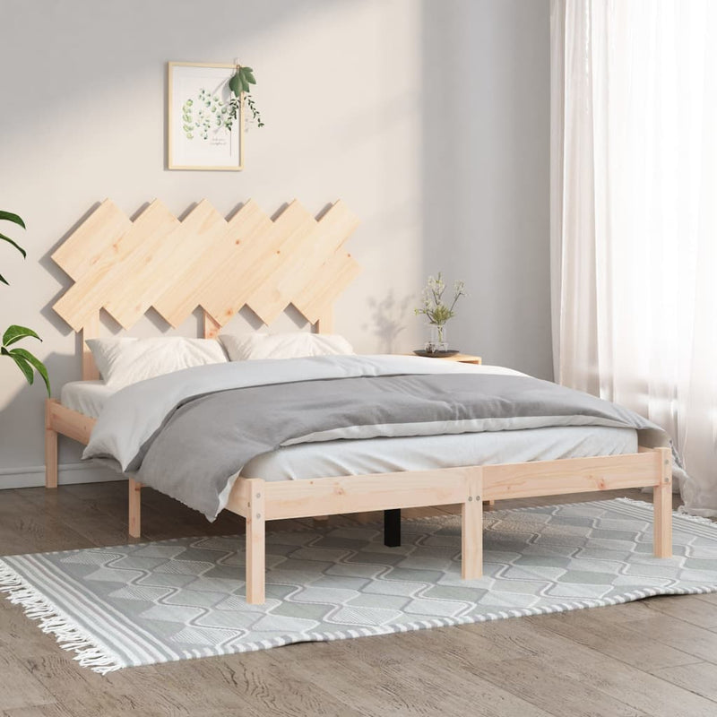 vidaXL tömör fa ágykeret 135 x 190 cm (Double)