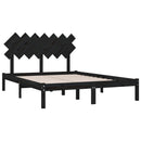 vidaXL fekete tömör fa ágykeret 140 x 190 cm