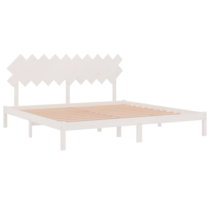 vidaXL fehér tömör fa ágykeret 200 x 200 cm