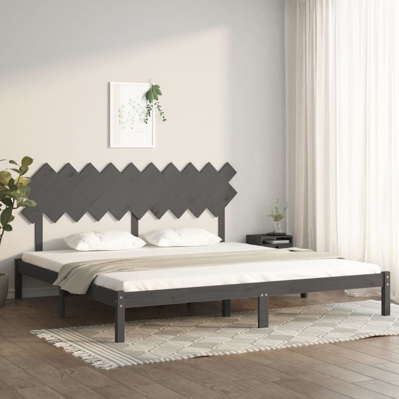 vidaXL szürke tömör fa ágykeret 200 x 200 cm