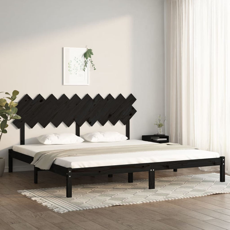vidaXL fekete tömör fa ágykeret 200 x 200 cm