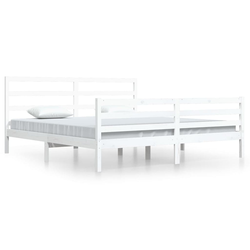 vidaXL fehér tömör fenyőfa ágykeret 200 x 200 cm